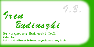 iren budinszki business card